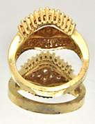 LADIES 14 KT YELLOW GOLD DIAMOND COCKTAIL RING
