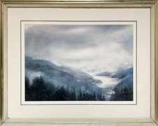 Mountain Scenery Offset Lithoprint Framed