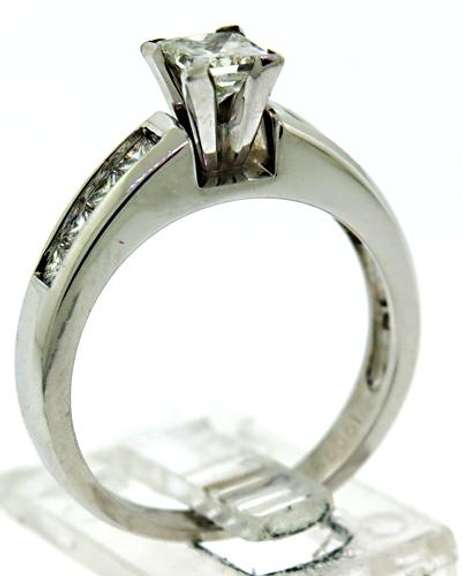 Princess Cut Diamond Ring with Side Stones