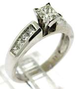 Princess Cut Diamond Ring with Side Stones