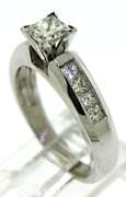 Princess Cut Diamond Ring with Side Stones