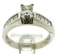 Princess Cut Diamond Ring with Side Stones