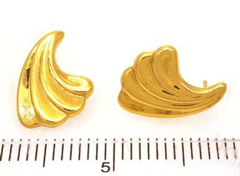 Gold Freeform Post Earrings