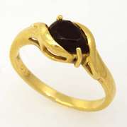 Black Onyx Ring in Gold, Size 5.25