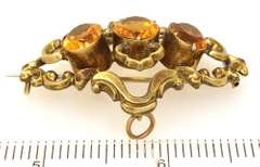 Antique-Style Gold Broach with Citrines
