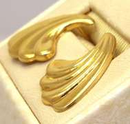 Gold Freeform Post Earrings