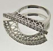 LADIES 14KT WHITE GOLD AND DIAMOND RING