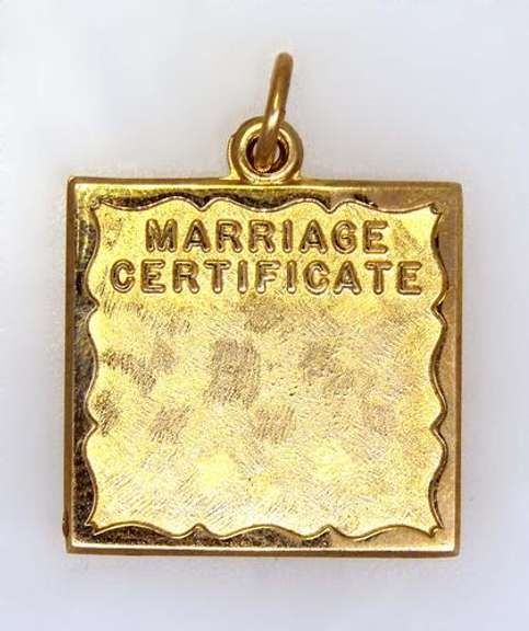 Gold Marriage Certificate Motif Pendant