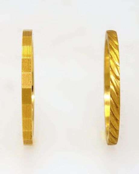 Two Etched Gold Bands, Sizes 5.5 & 5.75