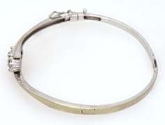 White Gold Hinged Bangle with Diamonds