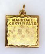 Gold Marriage Certificate Motif Pendant