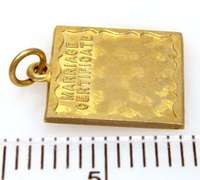 Gold Marriage Certificate Motif Pendant