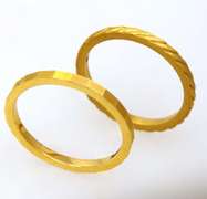 Two Etched Gold Bands, Sizes 5.5 & 5.75
