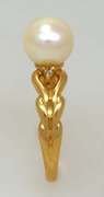 Pearl Solitaire Ring in Gold, Size 5.75
