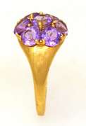 Amethyst Cluster Ring in Gold, Size 6
