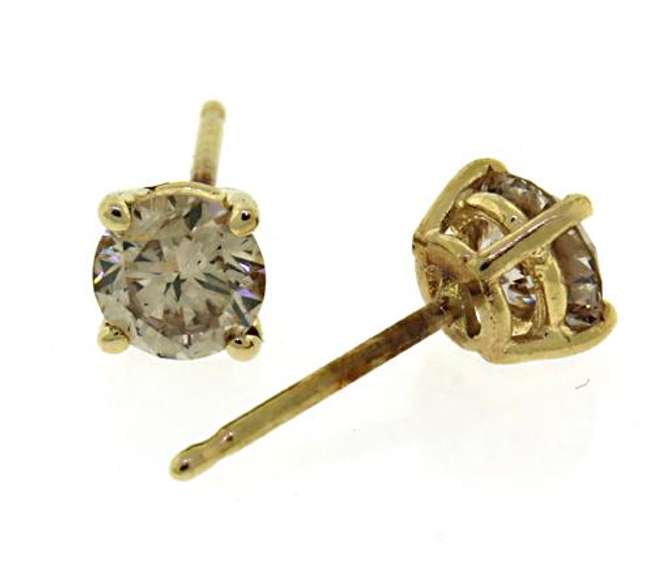 Elegant 14kt YG Champagne Diamond Earrings