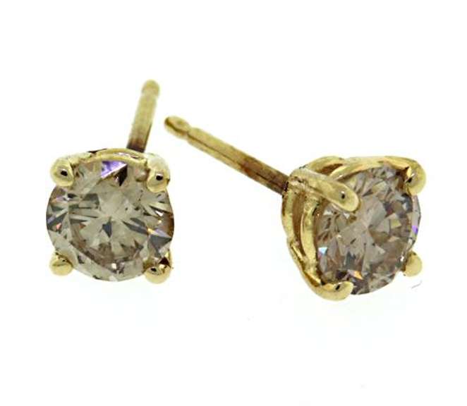 Elegant 14kt YG Champagne Diamond Earrings