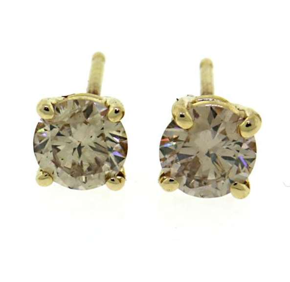 Elegant 14kt YG Champagne Diamond Earrings