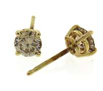 Elegant 14kt YG Champagne Diamond Earrings