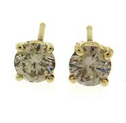 Elegant 14kt YG Champagne Diamond Earrings