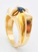 Solid Gold & Blue Sapphire Ring