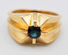 Solid Gold & Blue Sapphire Ring