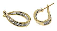 Nice Diamond Two Tone Swirl Earrings