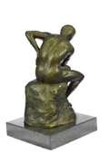 Thinker Symbol of Philosophy Bronze Sculpture on Marble