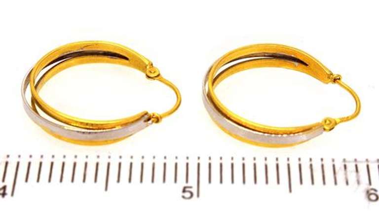 Two-Tone 18K Gold Hoop Earrings