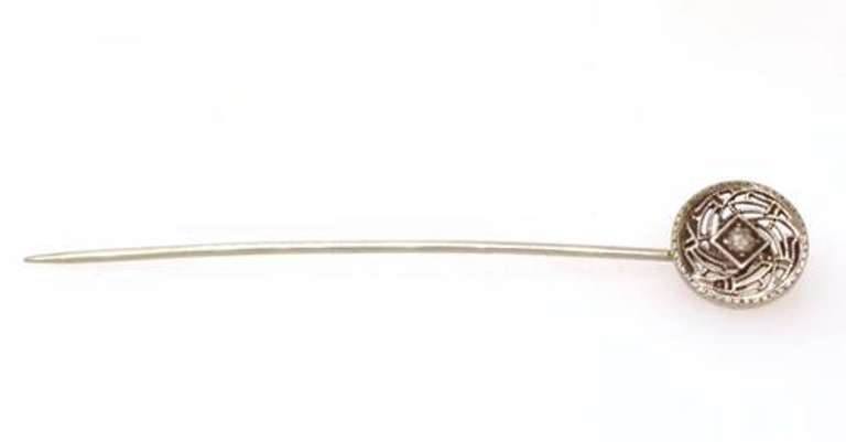 White Gold Vintage Stickpin with Diamond