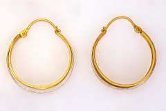 Two-Tone 18K Gold Hoop Earrings