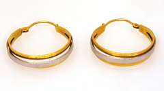 Two-Tone 18K Gold Hoop Earrings