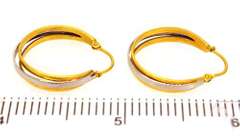 Two-Tone 18K Gold Hoop Earrings
