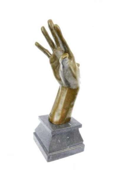Abstract Hand With Face Bronze Statue