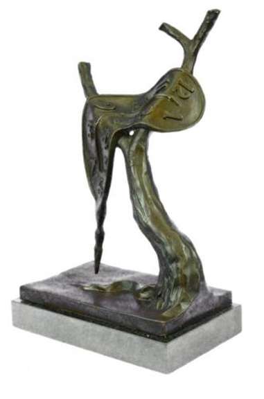 Modern Melting Clock Bronze Sculpture