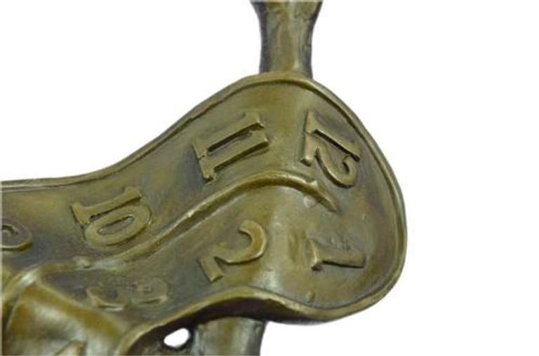 Modern Melting Clock Bronze Sculpture