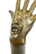 Abstract Hand With Face Bronze Statue