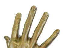 Abstract Hand With Face Bronze Statue