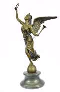 Charming Angel Standing on Rock Bronze Sculpture