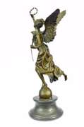 Charming Angel Standing on Rock Bronze Sculpture