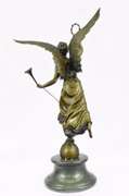 Charming Angel Standing on Rock Bronze Sculpture