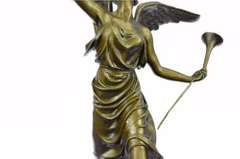 Charming Angel Standing on Rock Bronze Sculpture