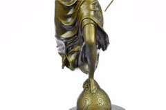 Charming Angel Standing on Rock Bronze Sculpture