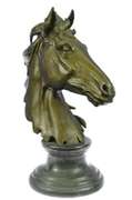 Horse Head Bust Bronze Statue