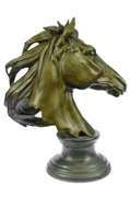 Horse Head Bust Bronze Statue