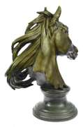 Horse Head Bust Bronze Statue