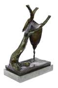 Modern Melting Clock Bronze Sculpture