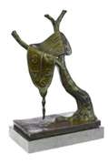 Modern Melting Clock Bronze Sculpture