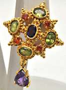 21 KT YELLOW GOLD COLOR STONES EARRINGS.