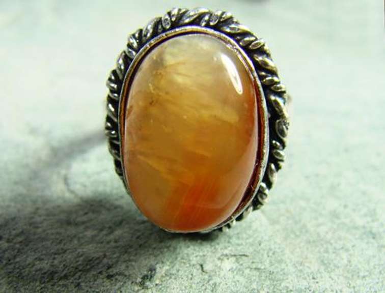 Exceptional Color Natural Stone Ethnic Handcrafted Ring